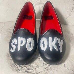Strange cvlt spooky black flats women’s size 6